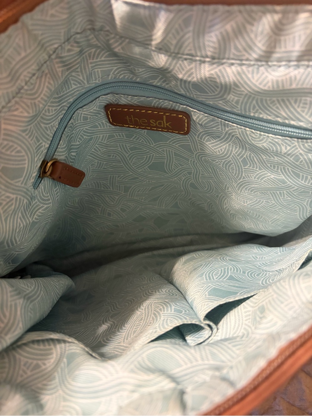 The SAK Brown Floral Embossed Leather Crossbody Bag - Picture 4 of 11